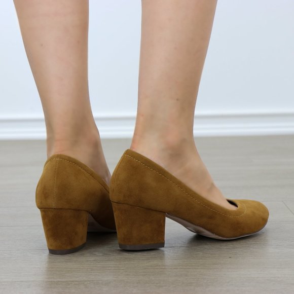 Vintage look chunky heel round toe pumps - Picture 7 of 7